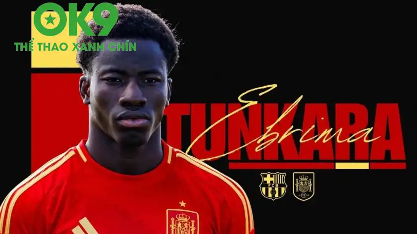 Ebrima Tunkara đang gây ấn tượng cực kỳ mạnh mẽ tại lò La Masia (Ảnh: FootballTransfer).